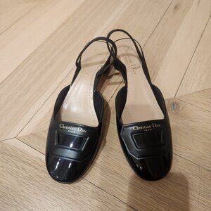 Christian dior black slingbacks